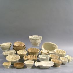 Twenty-four Creamware Culinary Molds